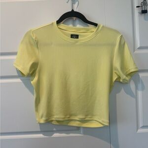 Backcountry Stoic Daily Fitted T-shirt Ribbed Butter Yellow Cropped Size XSmall